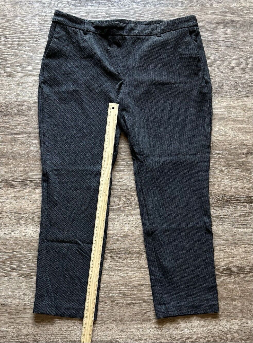 Dalia Sz XL Ladies Business Work Formal Pants Straight Leg Black Stretchy Twill
